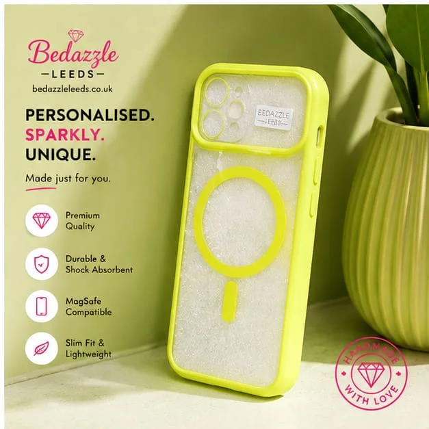 Neon Lime Glitter MagSafe Case For Iphone 14, photo 2 of 3
